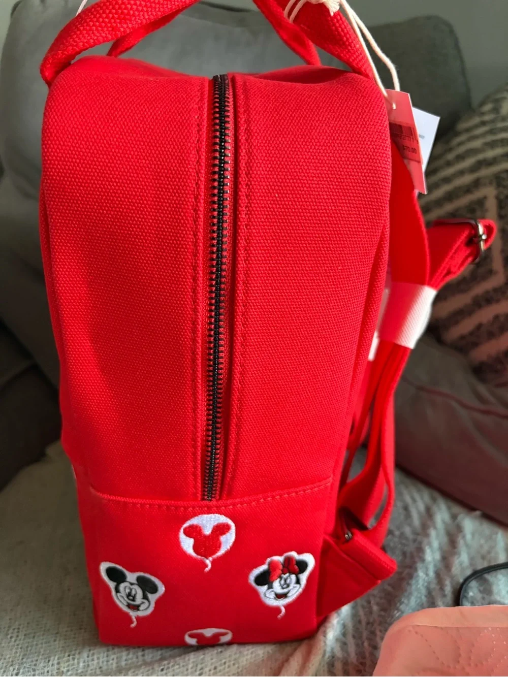 Loungefly Red Disney Mickey & Minnie Balloon Embroidered Backpack